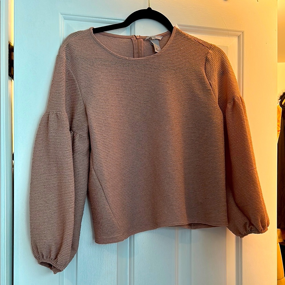 H&M Textured Pink Long Sleeve Top